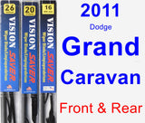 Front & Rear Wiper Blade Pack for 2011 Dodge Grand Caravan - Vision Saver