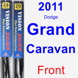 Front Wiper Blade Pack for 2011 Dodge Grand Caravan - Vision Saver