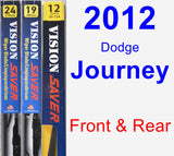 Front & Rear Wiper Blade Pack for 2012 Dodge Journey - Vision Saver