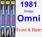 Front & Rear Wiper Blade Pack for 1981 Dodge Omni - Vision Saver