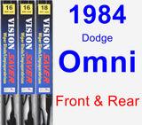 Front & Rear Wiper Blade Pack for 1984 Dodge Omni - Vision Saver