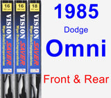 Front & Rear Wiper Blade Pack for 1985 Dodge Omni - Vision Saver