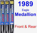 Front & Rear Wiper Blade Pack for 1989 Eagle Medallion - Vision Saver