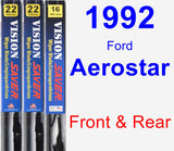 Front & Rear Wiper Blade Pack for 1992 Ford Aerostar - Vision Saver