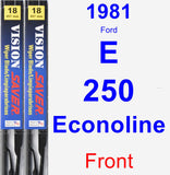 Front Wiper Blade Pack for 1981 Ford E-250 Econoline - Vision Saver