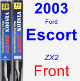 Front Wiper Blade Pack for 2003 Ford Escort - Vision Saver