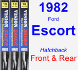 Front & Rear Wiper Blade Pack for 1982 Ford Escort - Vision Saver