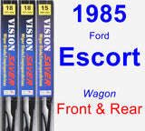 Front & Rear Wiper Blade Pack for 1985 Ford Escort - Vision Saver