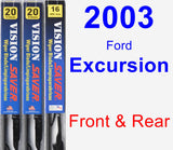 Front & Rear Wiper Blade Pack for 2003 Ford Excursion - Vision Saver