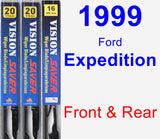 Front & Rear Wiper Blade Pack for 1999 Ford Expedition - Vision Saver