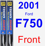 Front Wiper Blade Pack for 2001 Ford F750 - Vision Saver