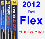 Front & Rear Wiper Blade Pack for 2012 Ford Flex - Vision Saver