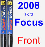 Front Wiper Blade Pack for 2008 Ford Focus - Vision Saver