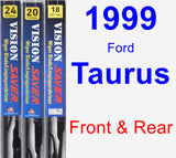 Front & Rear Wiper Blade Pack for 1999 Ford Taurus - Vision Saver