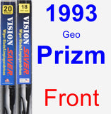 Front Wiper Blade Pack for 1993 Geo Prizm - Vision Saver