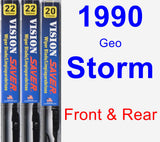 Front & Rear Wiper Blade Pack for 1990 Geo Storm - Vision Saver