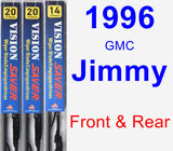 Front & Rear Wiper Blade Pack for 1996 GMC Jimmy - Vision Saver