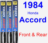 Front & Rear Wiper Blade Pack for 1984 Honda Accord - Vision Saver