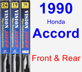 Front & Rear Wiper Blade Pack for 1990 Honda Accord - Vision Saver