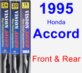 Front & Rear Wiper Blade Pack for 1995 Honda Accord - Vision Saver
