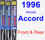 Front & Rear Wiper Blade Pack for 1996 Honda Accord - Vision Saver