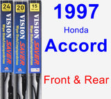 Front & Rear Wiper Blade Pack for 1997 Honda Accord - Vision Saver