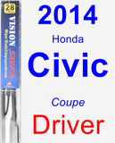 Driver Wiper Blade for 2014 Honda Civic - Vision Saver