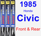 Front & Rear Wiper Blade Pack for 1985 Honda Civic - Vision Saver