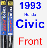 Front Wiper Blade Pack for 1993 Honda Civic - Vision Saver