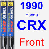 Front Wiper Blade Pack for 1990 Honda CRX - Vision Saver