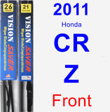 Front Wiper Blade Pack for 2011 Honda CR-Z - Vision Saver