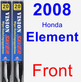 Front Wiper Blade Pack for 2008 Honda Element - Vision Saver