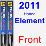 Front Wiper Blade Pack for 2011 Honda Element - Vision Saver