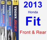Front & Rear Wiper Blade Pack for 2013 Honda Fit - Vision Saver