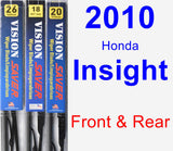 Front & Rear Wiper Blade Pack for 2010 Honda Insight - Vision Saver
