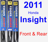 Front & Rear Wiper Blade Pack for 2011 Honda Insight - Vision Saver