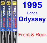 Front & Rear Wiper Blade Pack for 1995 Honda Odyssey - Vision Saver