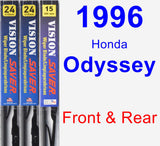 Front & Rear Wiper Blade Pack for 1996 Honda Odyssey - Vision Saver