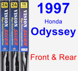 Front & Rear Wiper Blade Pack for 1997 Honda Odyssey - Vision Saver
