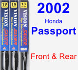 Front & Rear Wiper Blade Pack for 2002 Honda Passport - Vision Saver