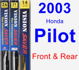 Front & Rear Wiper Blade Pack for 2003 Honda Pilot - Vision Saver