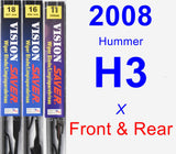 Front & Rear Wiper Blade Pack for 2008 Hummer H3 - Vision Saver