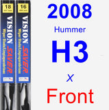 Front Wiper Blade Pack for 2008 Hummer H3 - Vision Saver