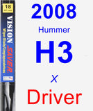 Driver Wiper Blade for 2008 Hummer H3 - Vision Saver