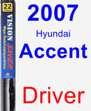 Driver Wiper Blade for 2007 Hyundai Accent - Vision Saver