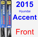 Front Wiper Blade Pack for 2015 Hyundai Accent - Vision Saver