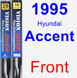Front Wiper Blade Pack for 1995 Hyundai Accent - Vision Saver
