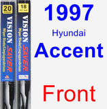 Front Wiper Blade Pack for 1997 Hyundai Accent - Vision Saver