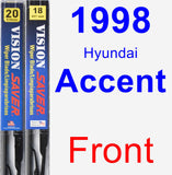 Front Wiper Blade Pack for 1998 Hyundai Accent - Vision Saver