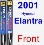 Front Wiper Blade Pack for 2001 Hyundai Elantra - Vision Saver